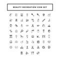 Spa salon icons set. vector set of recreation, wellness and beauty sign with outline style design