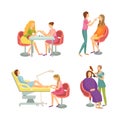 Spa Salon Manicure and Pedicure Icons Set Vector Royalty Free Stock Photo