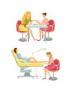 Spa Salon Manicure and Pedicure Procedures Vector Royalty Free Stock Photo