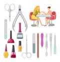 Spa Salon Manicure Procedure Icons Set Vector Royalty Free Stock Photo