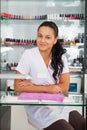 Spa salon. Portrait of manicurist.