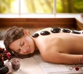 Spa Salon. Stone Massage Royalty Free Stock Photo