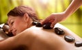 Spa Salon. Stone Massage Royalty Free Stock Photo