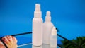 SPA set of cosmetic bottles and tubes. Royalty Free Stock Photo