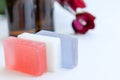 Spa Set with Handmade Soap Royalty Free Stock Photo