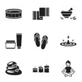 Spa set icons in black style. Big collection of spa vector symbol Royalty Free Stock Photo