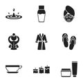 Spa set icons in black style. Big collection of spa vector symbol stock illustration Royalty Free Stock Photo