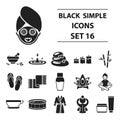 Spa set icons in black style. Big collection spa vector symbol stock illustration Royalty Free Stock Photo