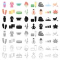 Spa set icons in cartoon style. Big collection of spa vector symbol stock illustration Royalty Free Stock Photo