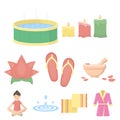 Spa set icons in cartoon style. Big collection of spa vector symbol stock illustration Royalty Free Stock Photo