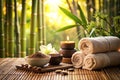 Spa Setting with Bamboo Royalty Free Stock Photo