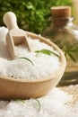 Spa setting with bath salt Royalty Free Stock Photo