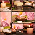 Spa setting collage Royalty Free Stock Photo