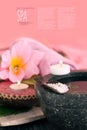 Spa setting in pink tones Royalty Free Stock Photo