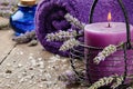 Spa setting in purple tone Royalty Free Stock Photo