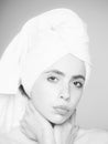 Spa, skin care, beauty, woman with towel Royalty Free Stock Photo