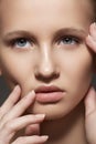 Spa, skincare, make-up. Woman face with clean skin