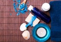 Spa still life with blue accessories Royalty Free Stock Photo