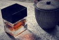 Spa still life with soap, perfume bottle Royalty Free Stock Photo