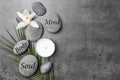 Spa stones and beautiful flower Royalty Free Stock Photo