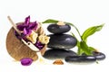 Spa stones and coconut Royalty Free Stock Photo