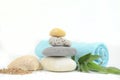 Spa stones with shels Royalty Free Stock Photo