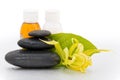 Spa stones and Ylang-Ylang flower Royalty Free Stock Photo