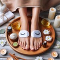 A spa-style pedicure treatment, Ai generated image Royalty Free Stock Photo