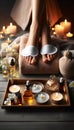 A spa-style pedicure treatment, Ai generated image Royalty Free Stock Photo