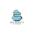 SPA - template logo for Spa lounge, beauty salon, massage area, yoga center, natural cosmetics etc.. The balancing cairn - a Royalty Free Stock Photo