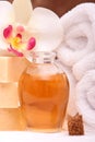 Spa towels and aromatherapy oils Royalty Free Stock Photo