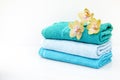 SPA towels in a set with accessories for the bath Royalty Free Stock Photo