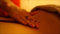 The spa tratment with scrub with coffee and chocolate on the body parts