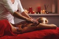 Spa treatment. Massage with moisturizing mask Royalty Free Stock Photo
