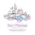 Spa treatment massage salon poster background Design for cosmetics store spa and beauty salon, organic health care Royalty Free Stock Photo