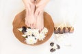 Spa treatment and product for female feet and hand spa,