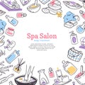 Spa treatment salon poster background Design for cosmetics store spa and beauty salon, organic health care products Royalty Free Stock Photo