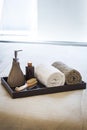 Spa Treatment set with Towels and Brush Royalty Free Stock Photo