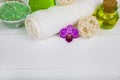 Spa treatments in the bathroom. Royalty Free Stock Photo