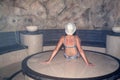 Spa treatments, Hamam, Girl in a salt sauna at the spa zone Royalty Free Stock Photo