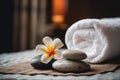 Spa treatments with massage rocks Royalty Free Stock Photo