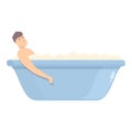 Spa warm bath icon cartoon vector. Water bathtub