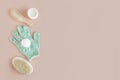 Spa wellness beauty mock up, various beauty care products on pastel background Royalty Free Stock Photo