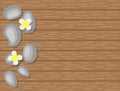 Spa Pebbles and White Flowers on Wooden Background Top View Royalty Free Stock Photo