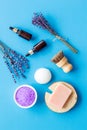 Spa and wellness set of lavender cosmetic pharmacy products Royalty Free Stock Photo