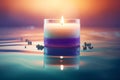 Spa white candle water. Generate AI