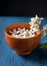 Spa with white jasmine flowers