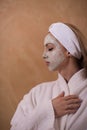 Spa Woman applying Facial Mask Royalty Free Stock Photo