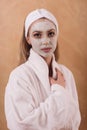 Spa Woman applying Facial Mask Royalty Free Stock Photo