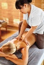 Spa Woman Back Massage. Beauty Treatment. Body, Skin Care Therapy Royalty Free Stock Photo